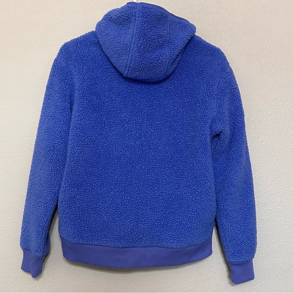 Athleta Girl Cozy Blue Faux Sherpa Girls Hoodie with Pockets size XL - Picture 5 of 6